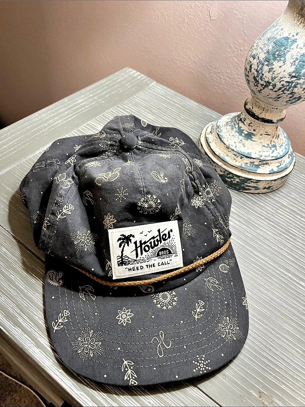 Howler Bros Floral Cotton Cap in Black & Gold